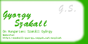 gyorgy szakall business card