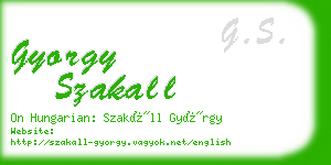 gyorgy szakall business card